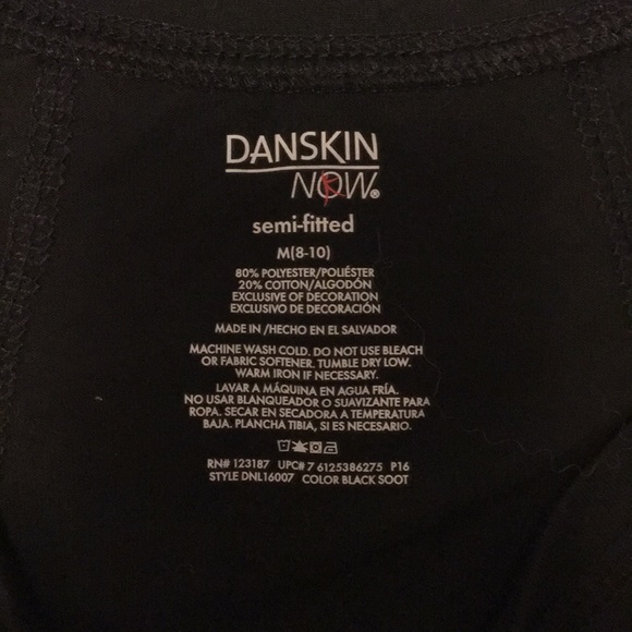 Black Danskin Now semi fitted shirt size medium - Picture 4 of 5